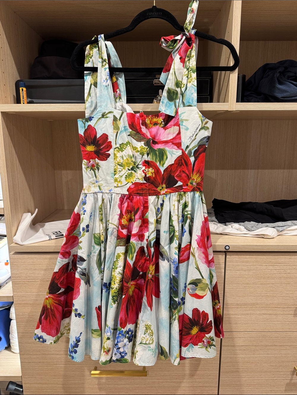 Dolce & Gabbana Floral Mini Dress in Red, Blue, Green